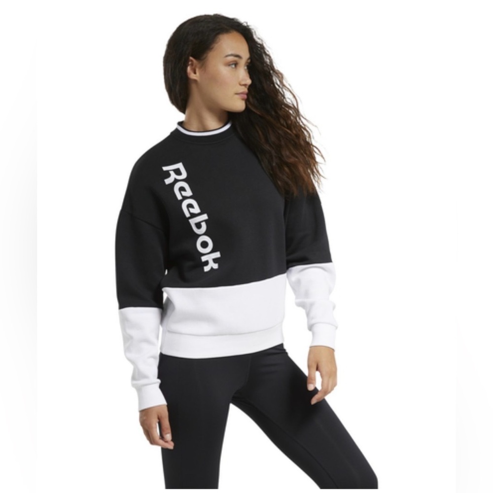 Reebok Women's Black and White Sweatshirt small